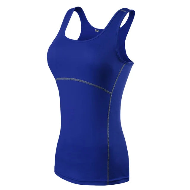 Quick Dry Compression Women Running Vest Gym Fitness Sports Tank Tops Sportswear Sleeveless Shirt Yoga Workout Clothes Customize