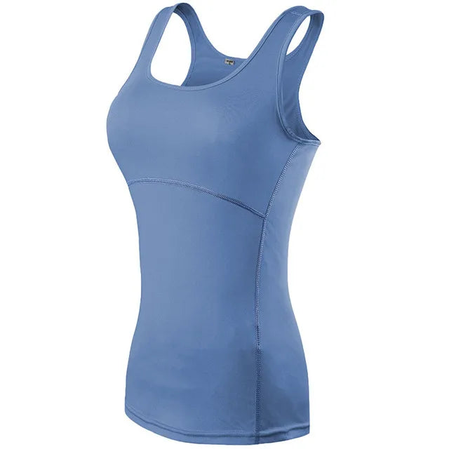 Quick Dry Compression Women Running Vest Gym Fitness Sports Tank Tops Sportswear Sleeveless Shirt Yoga Workout Clothes Customize