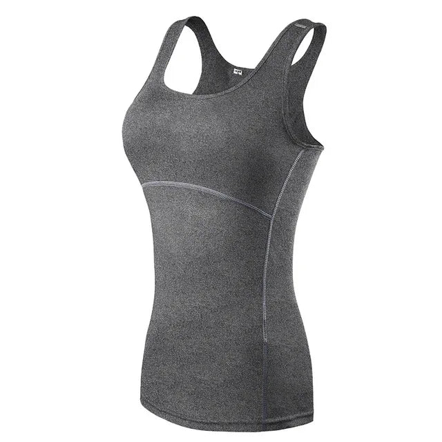 Quick Dry Compression Women Running Vest Gym Fitness Sports Tank Tops Sportswear Sleeveless Shirt Yoga Workout Clothes Customize