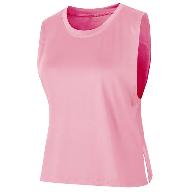 NEW Mesh Patchwork Breathable Sleeveless Running Shirt Women Quick Dry Loose Gym Fitness T-Shirts Sportswear Yoga Vest Customize