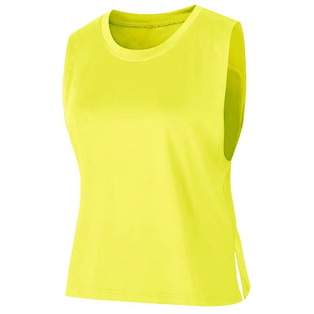 NEW Mesh Patchwork Breathable Sleeveless Running Shirt Women Quick Dry Loose Gym Fitness T-Shirts Sportswear Yoga Vest Customize