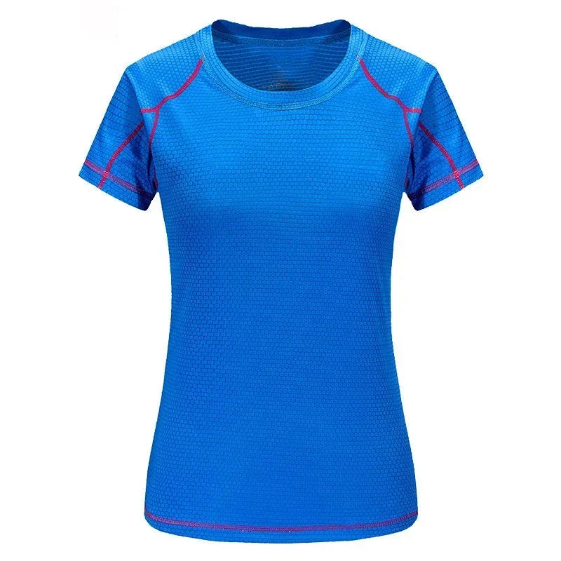 (M-4XL)Quick Dry Sports Shirt Woman Crossfit Exercise Training Short Sleeve Yoga Tops Ladies Running Fitness Shirt 6 Colors