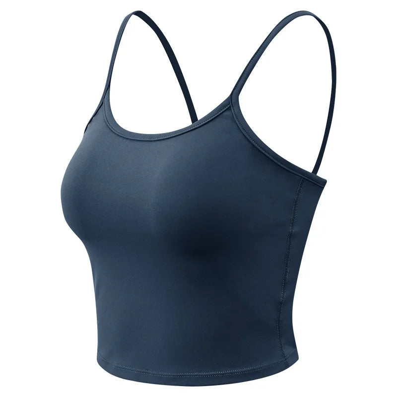 Quick Dry Elastic Sexy Yoga Camisole Women Sports Tank Tops Underwear Gym Fitness Running Vest Crop Top Customize
