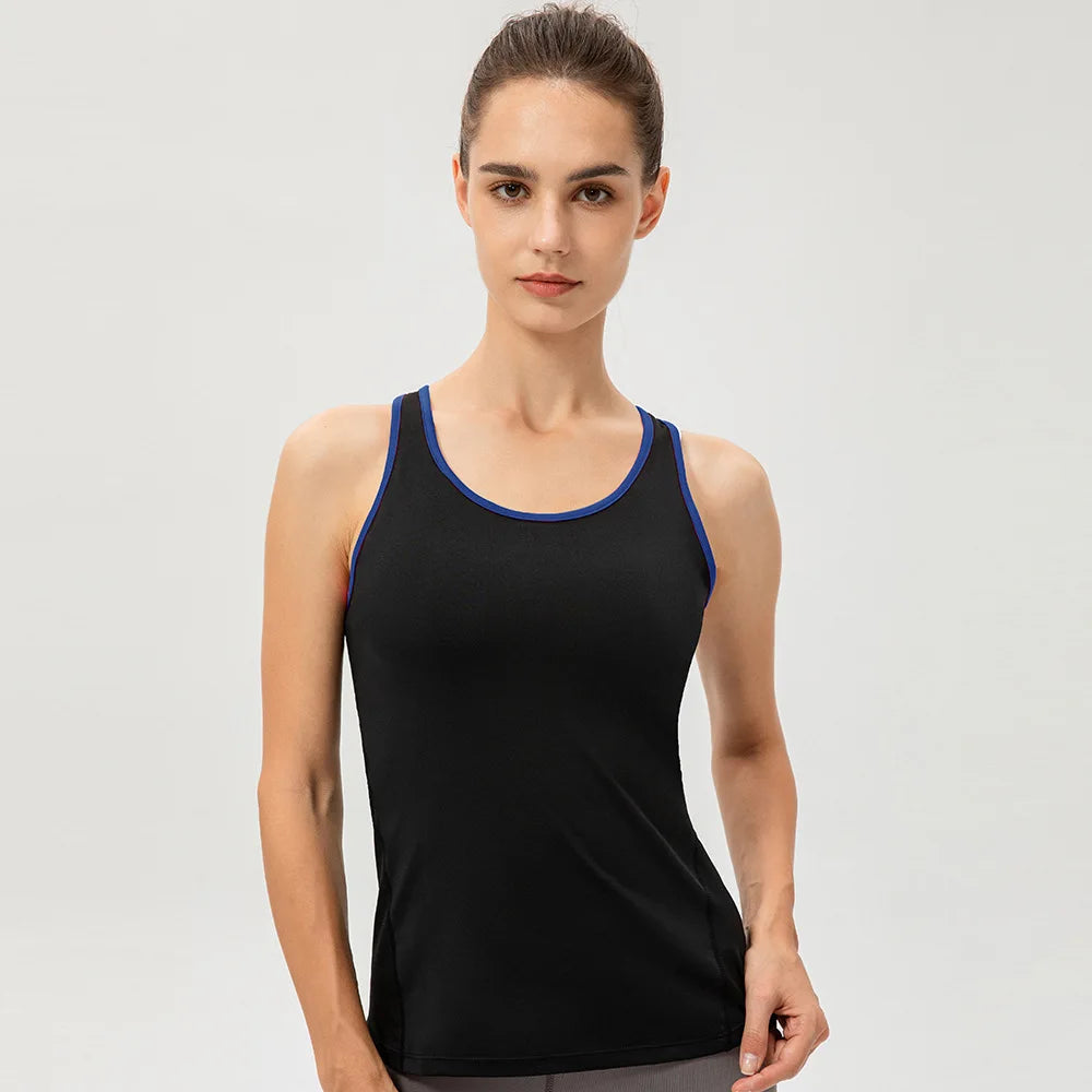 New Yoga Tops Women Sexy Gym Sportswear Vest Fitness tight woman clothing Sleeveless Running shirt Quick Dry White Yoga Tank Top