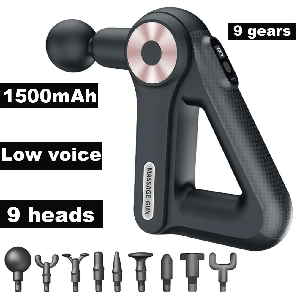 9 Heads 9 Gears Professinal Bally Total Fitness Massage Gun Small Golden Triangle Long Standby Bobbito Massage Gun