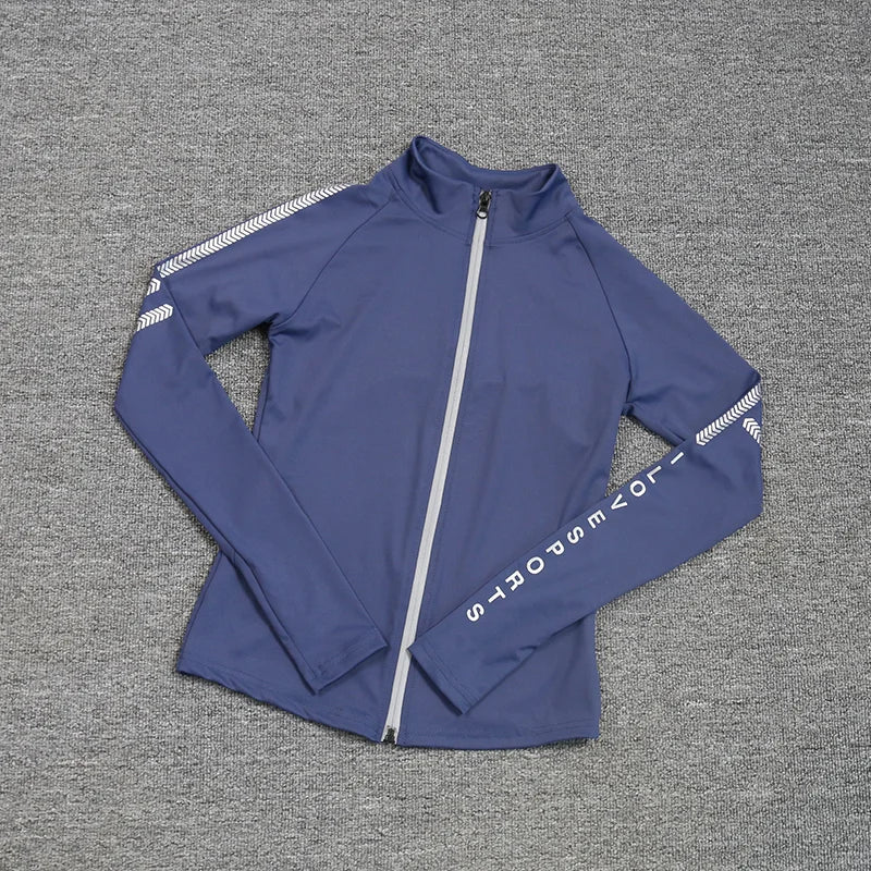 Spring Outdoor Running Fitness Zipper Quick-drying Tight-fitting Lining Collar Long-sleeved Top Yoga Jacket