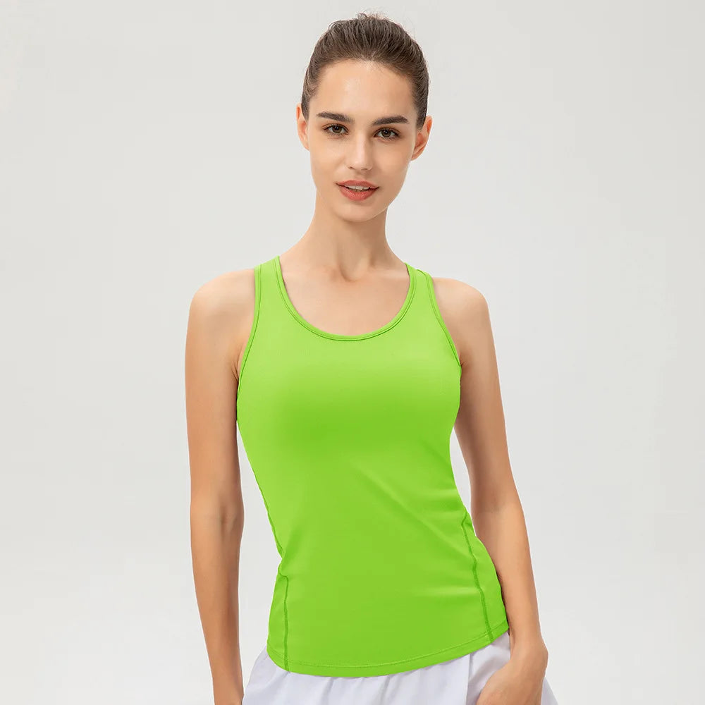 New Yoga Tops Women Sexy Gym Sportswear Vest Fitness tight woman clothing Sleeveless Running shirt Quick Dry White Yoga Tank Top