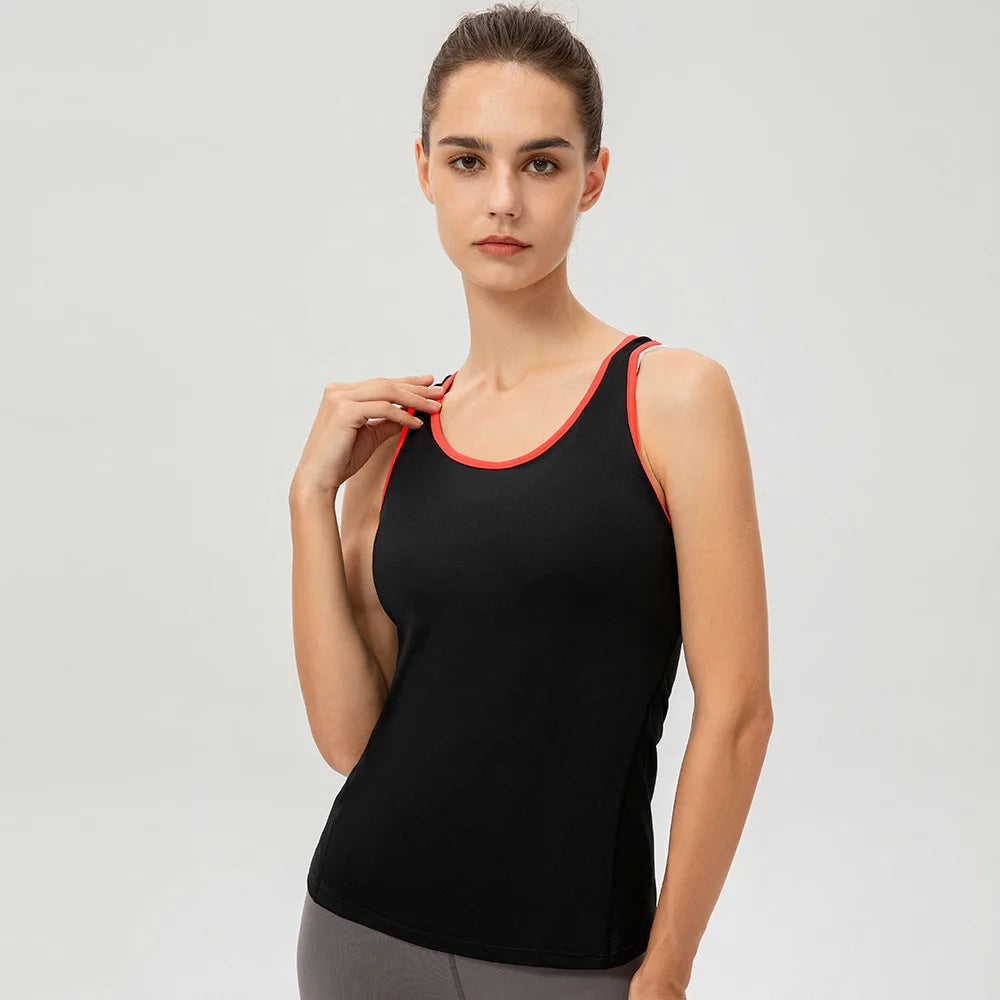 New Yoga Tops Women Sexy Gym Sportswear Vest Fitness tight woman clothing Sleeveless Running shirt Quick Dry White Yoga Tank Top