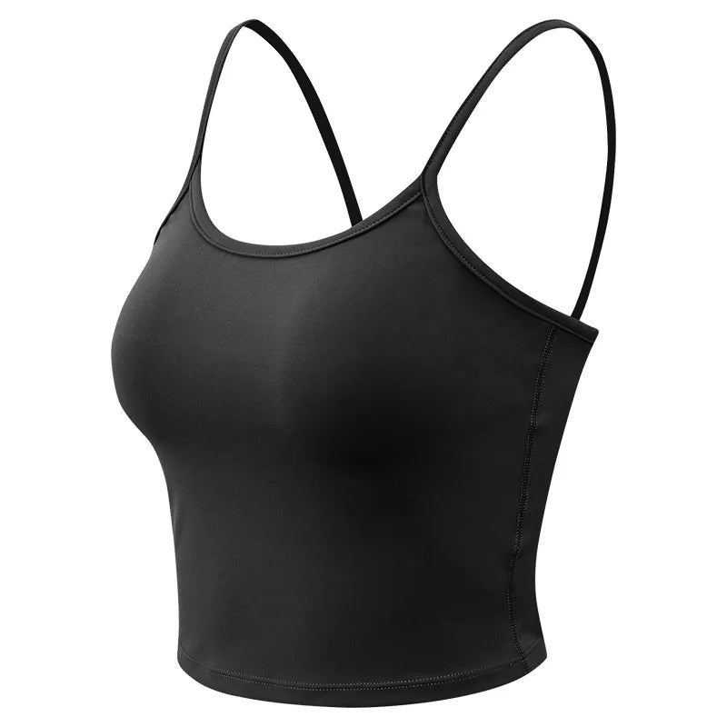 Quick Dry Elastic Sexy Yoga Camisole Women Sports Tank Tops Underwear Gym Fitness Running Vest Crop Top Customize