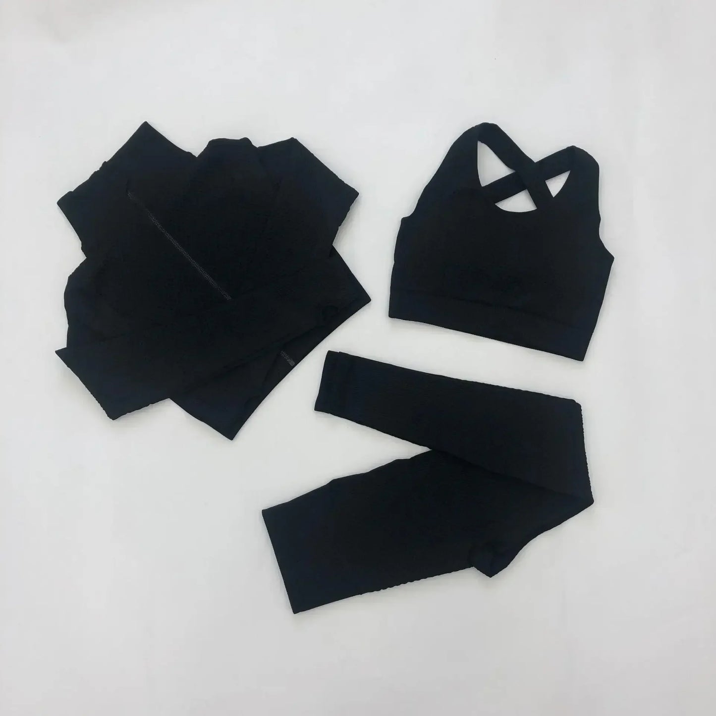 2/3PCS Seamless Yoga Sets Sport Fitness Vest High Waist Hip-Liftting Trousers Suits Workout Clothes Gym Leggings Set for Women