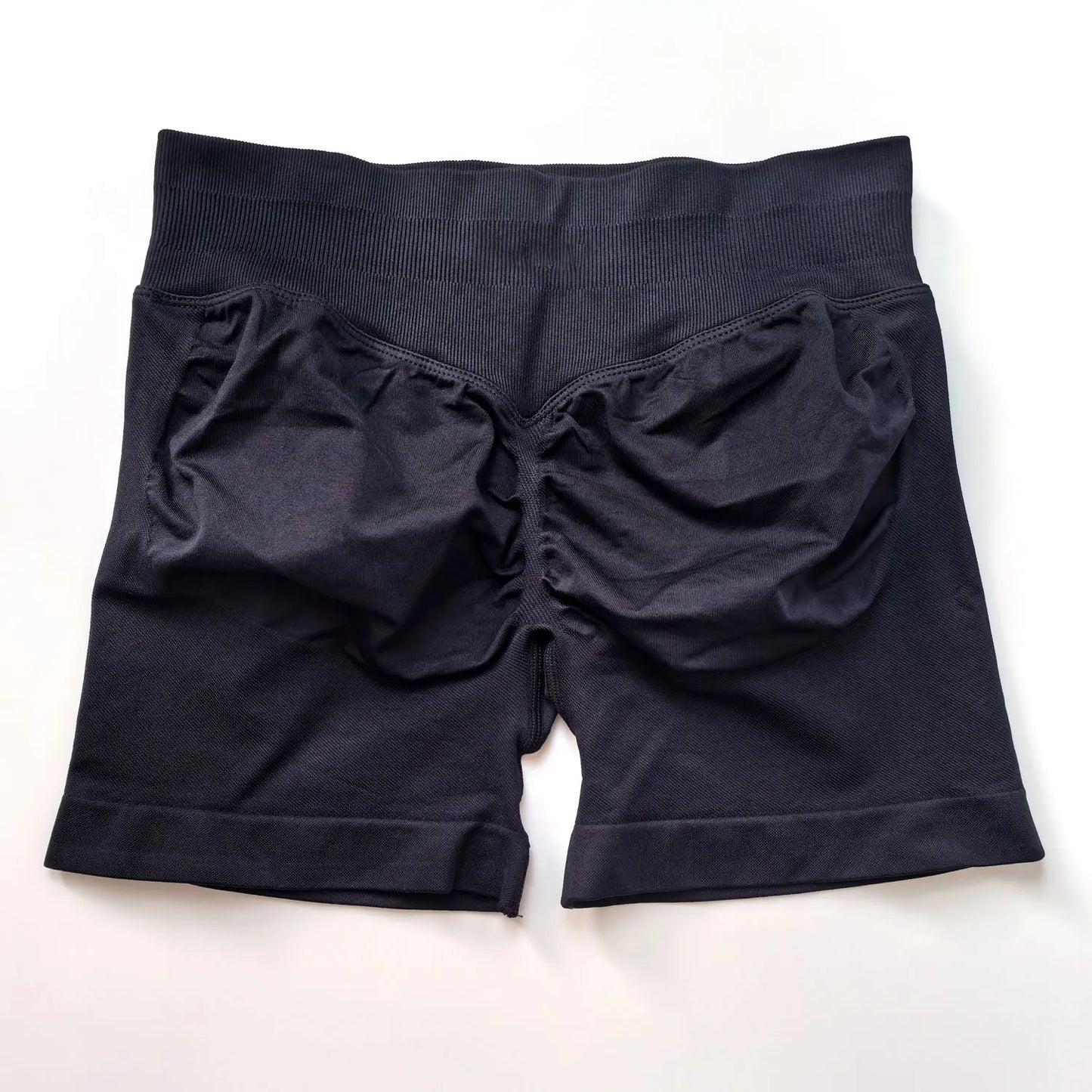 NCLAGEN Impact Shorts Women Fitness Sports Biker 4.5" Low Ribbed Band Gym Shorts Workout Scrunch Butt Yoga Seamless Leggings