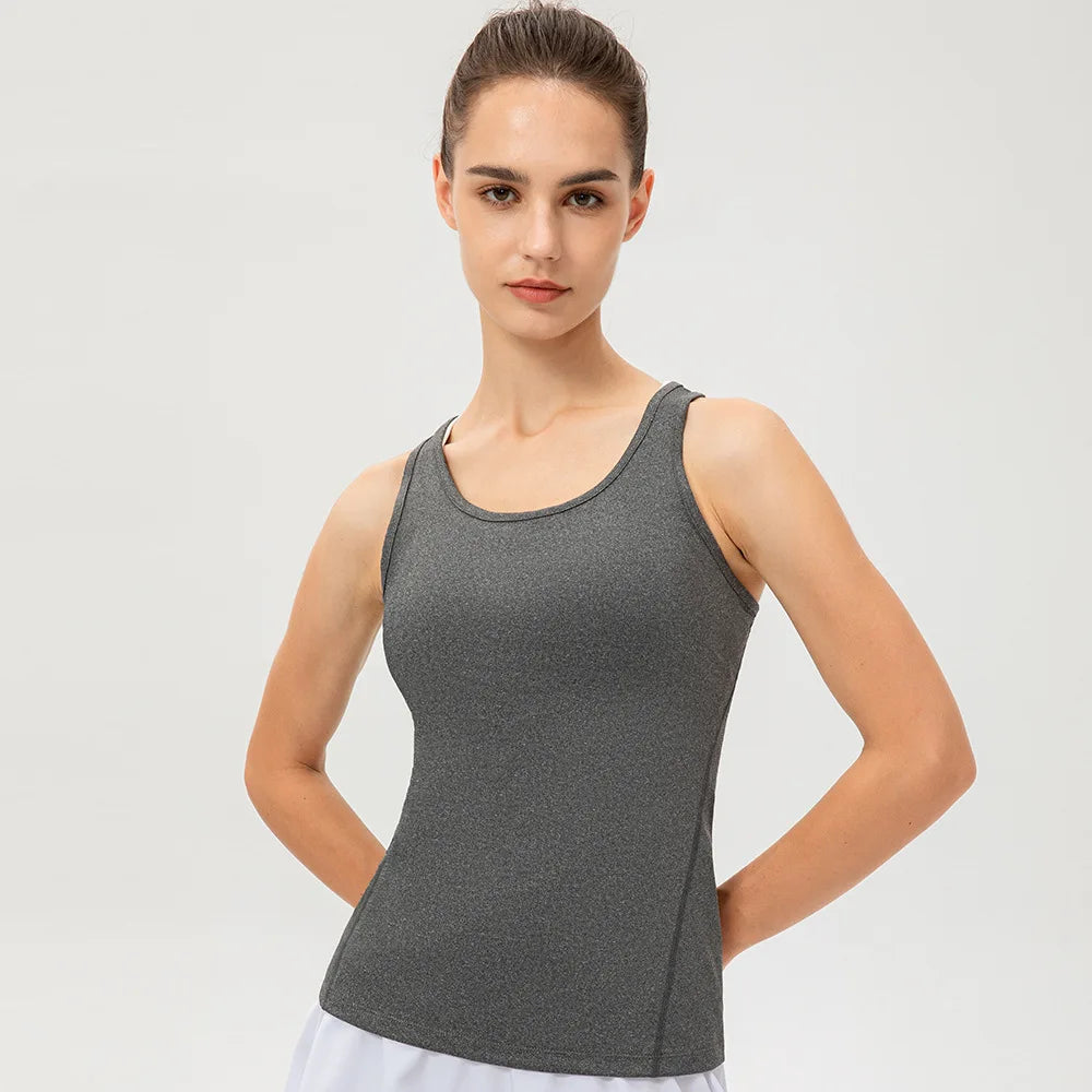 New Yoga Tops Women Sexy Gym Sportswear Vest Fitness tight woman clothing Sleeveless Running shirt Quick Dry White Yoga Tank Top