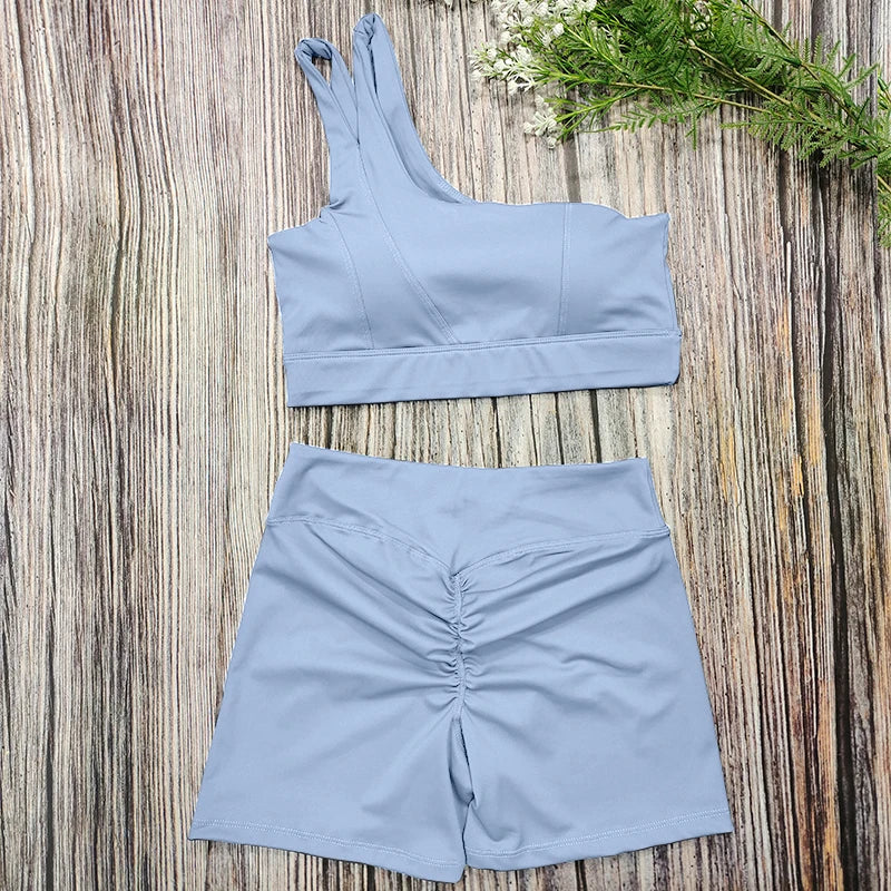 2PCS Yoga Set Gym Set Women Tracksuit Bra Sports Shorts Workout Sportswear Running Clothing Gym Wear Athletic Sport Suit