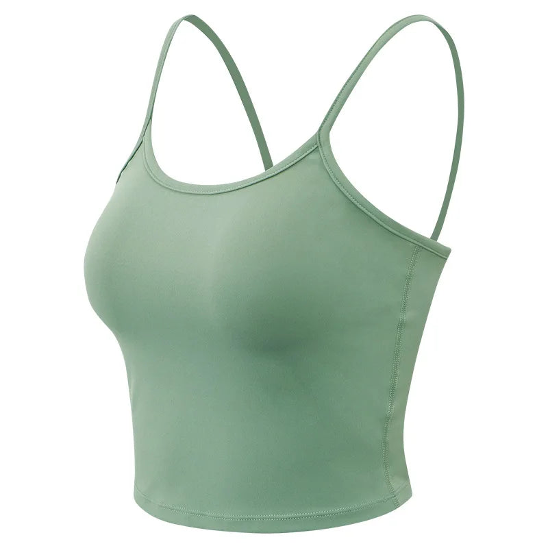 Quick Dry Elastic Sexy Yoga Camisole Women Sports Tank Tops Underwear Gym Fitness Running Vest Crop Top Customize