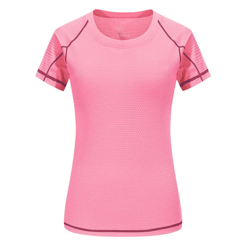 (M-4XL)Quick Dry Sports Shirt Woman Crossfit Exercise Training Short Sleeve Yoga Tops Ladies Running Fitness Shirt 6 Colors