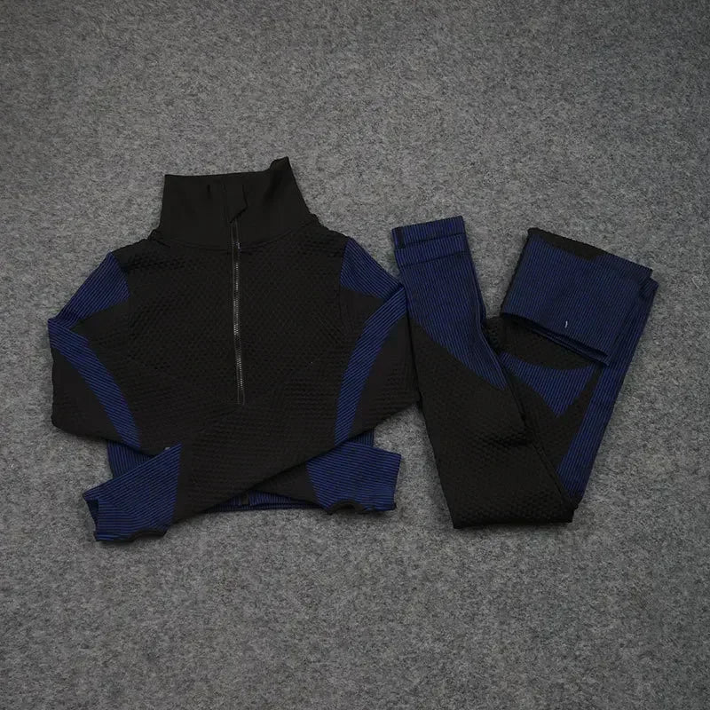2/3PCS Seamless Yoga Sets Sport Fitness Vest High Waist Hip-Liftting Trousers Suits Workout Clothes Gym Leggings Set for Women