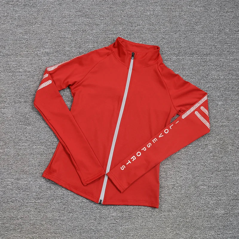 Spring Outdoor Running Fitness Zipper Quick-drying Tight-fitting Lining Collar Long-sleeved Top Yoga Jacket