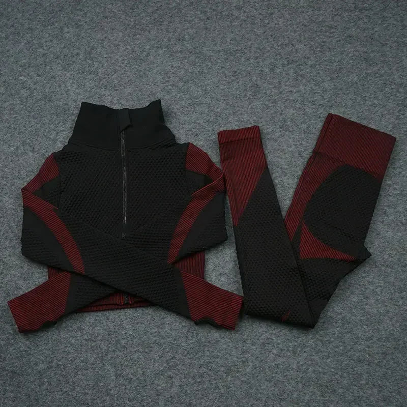 2/3PCS Seamless Yoga Sets Sport Fitness Vest High Waist Hip-Liftting Trousers Suits Workout Clothes Gym Leggings Set for Women