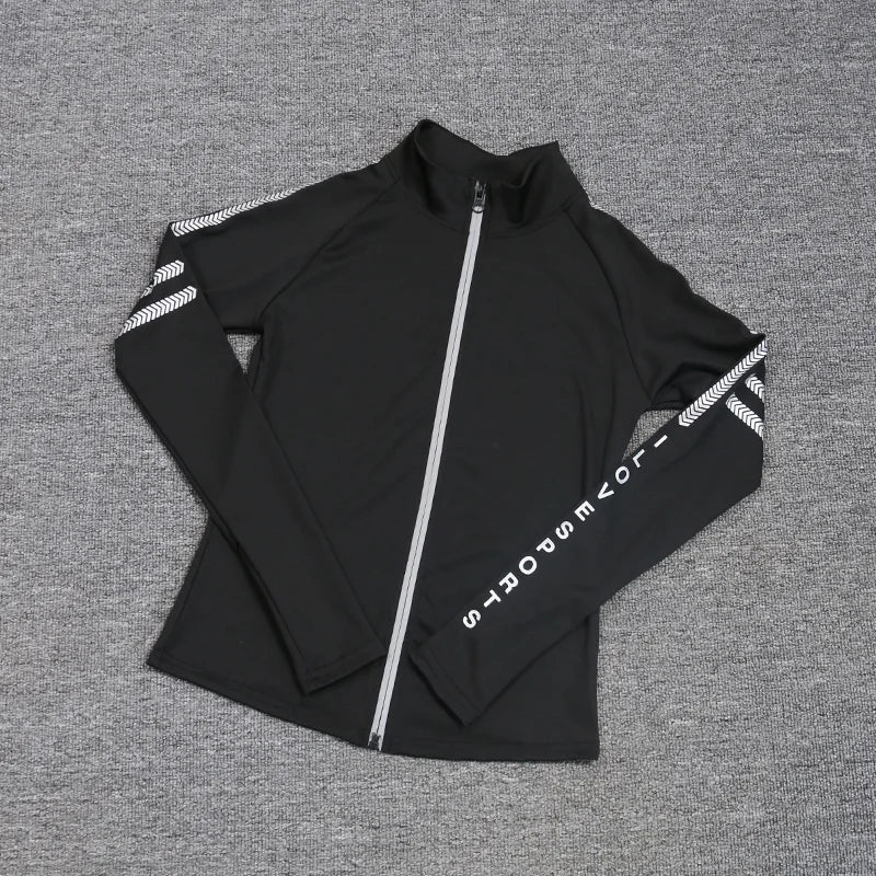 Spring Outdoor Running Fitness Zipper Quick-drying Tight-fitting Lining Collar Long-sleeved Top Yoga Jacket