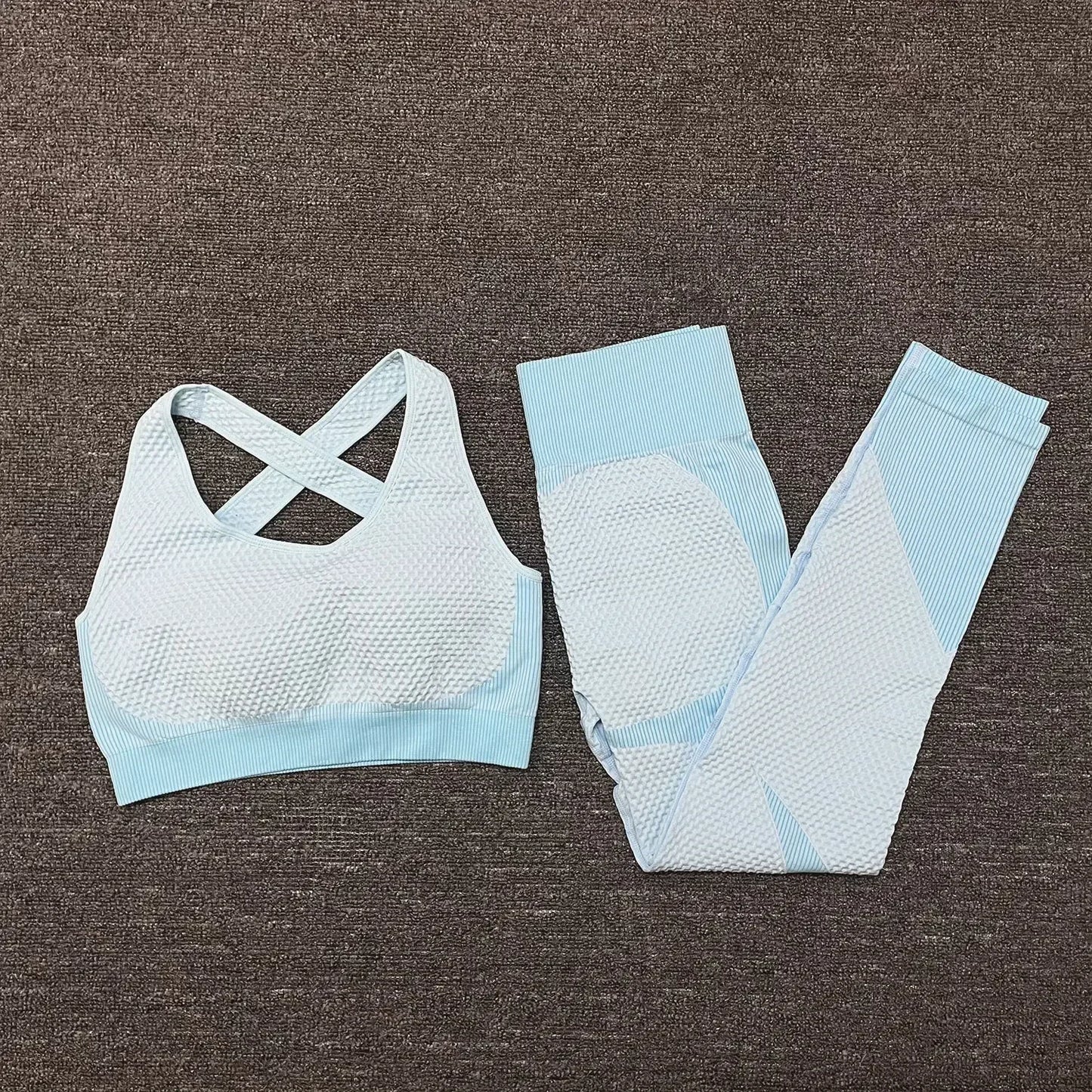 2/3PCS Seamless Yoga Sets Sport Fitness Vest High Waist Hip-Liftting Trousers Suits Workout Clothes Gym Leggings Set for Women
