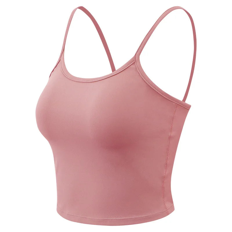 Quick Dry Elastic Sexy Yoga Camisole Women Sports Tank Tops Underwear Gym Fitness Running Vest Crop Top Customize