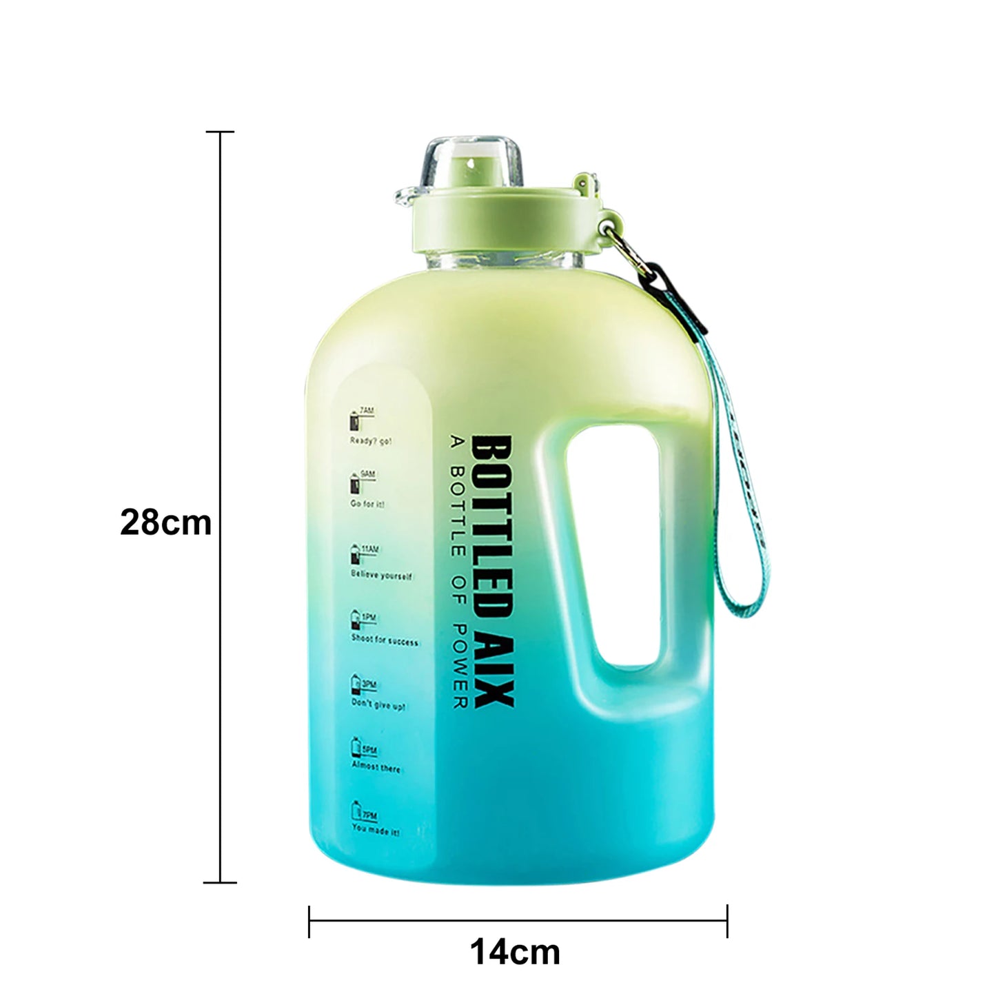2.2L Sport Water Bottle Large Capacity 1 Gallon Water Bottle with Time Scale Bpa Free Plastic Bottle Outdoor Fitness Water Cup
