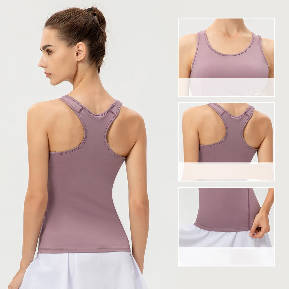 New Yoga Tops Women Sexy Gym Sportswear Vest Fitness tight woman clothing Sleeveless Running shirt Quick Dry White Yoga Tank Top